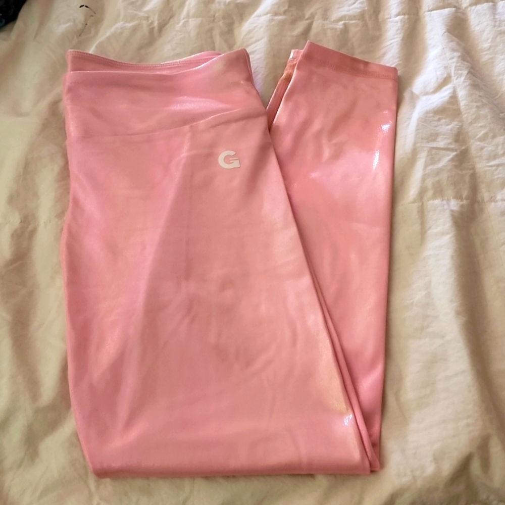 Grrrl pink shimmer leggings